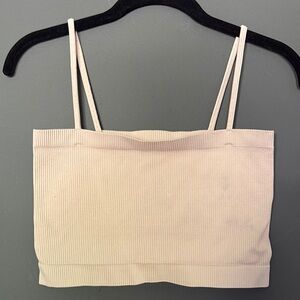 Free People m/l Cream Ribbed Crop Top